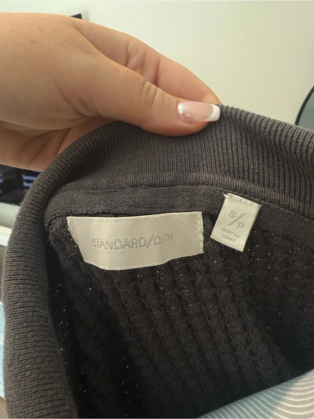 Standard Cloth Gray Waffle Knit Collared Pullover Sweater Men’s Small